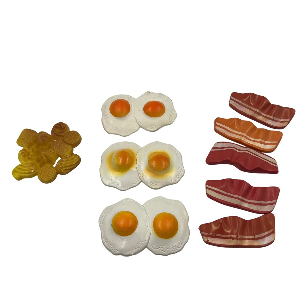 Vintage ARCO Hong Kong Toy Food‎ Lot Eggs Bacon Pastry Pretend Play Replacement